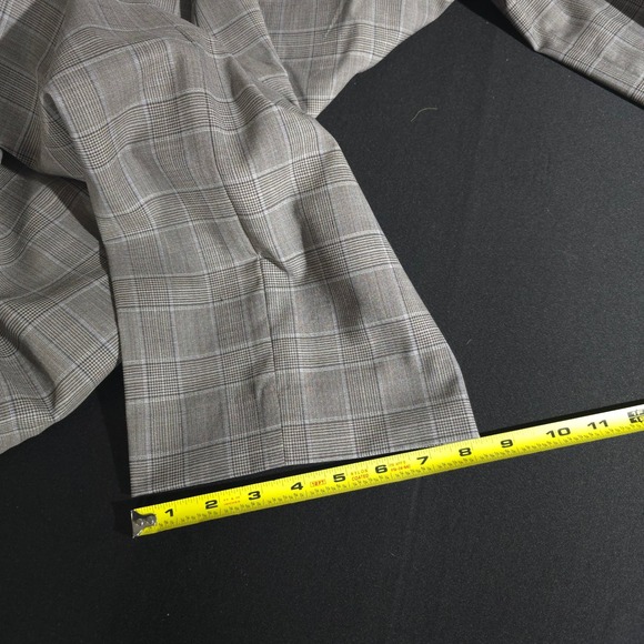 Banana Republic Dress Pants Mens 33x32 Gray Tan Plaid Slim Fit Business Casual - Picture 6 of 13